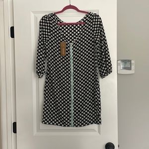 Black and white long sleeve dress